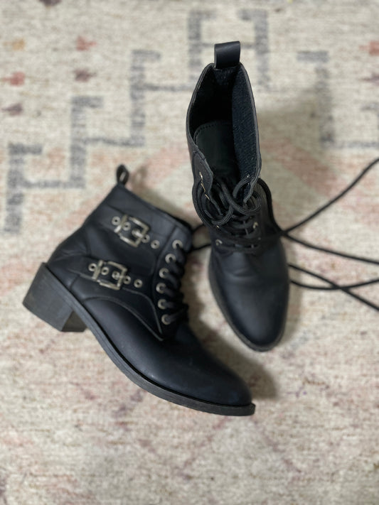 Leather Buckle Boots | From the Rack | Grace Thrifts