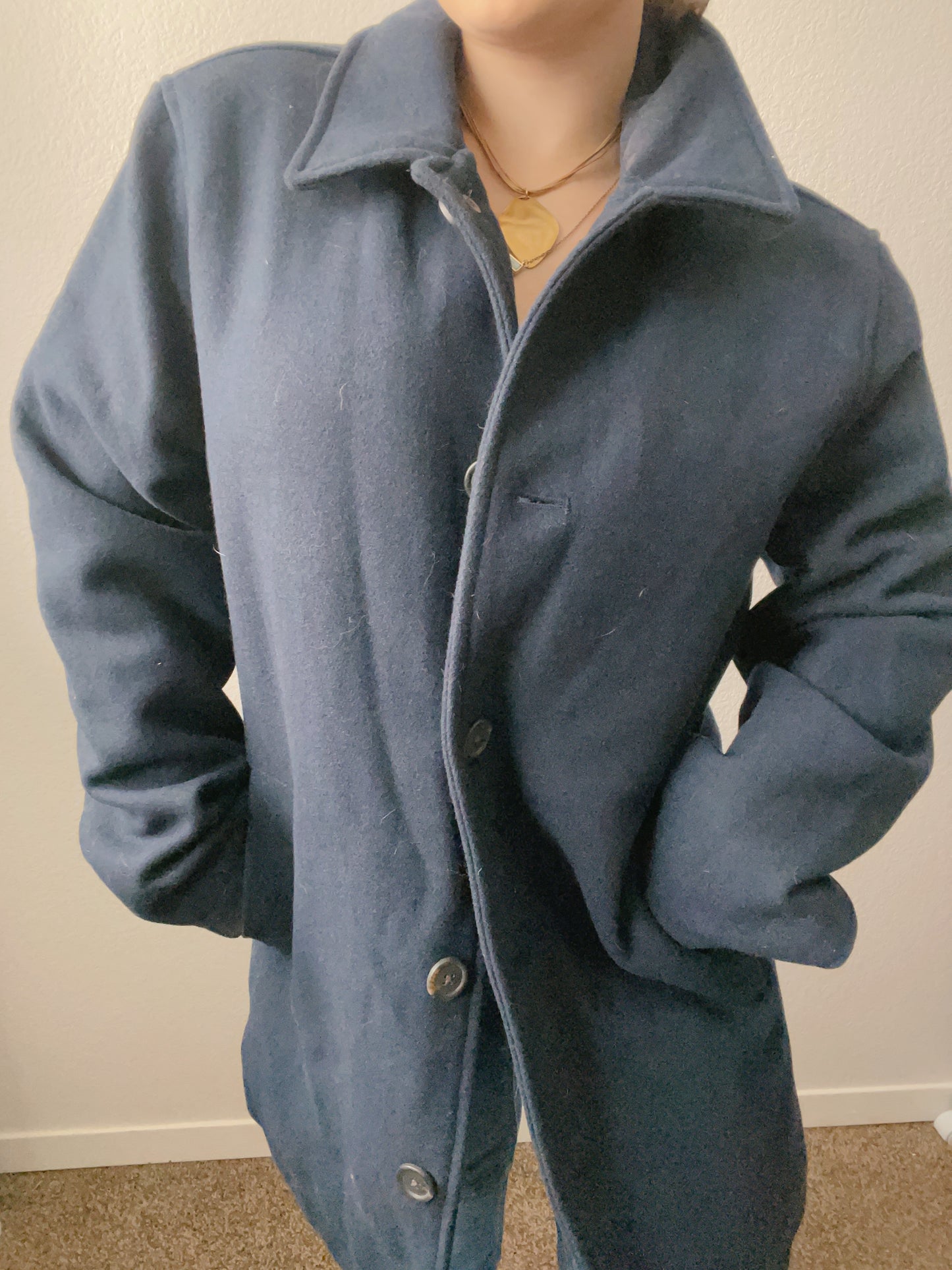 Men's Navy Blue Coat | From the Rack | Grace Thrifts