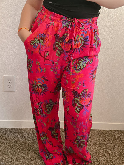 Pink Paisley Boho Pants