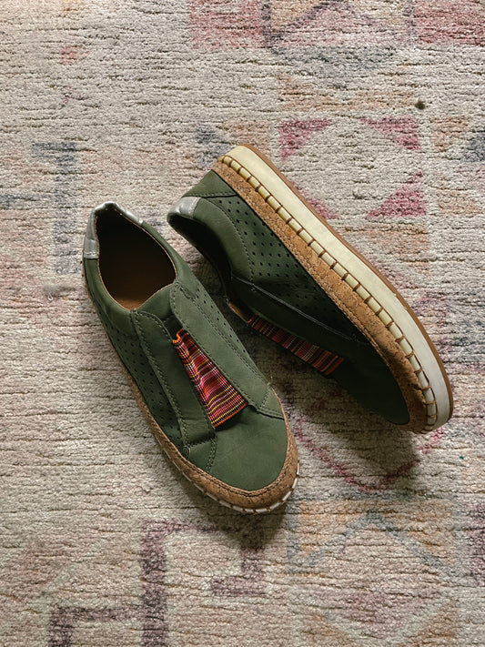 Sage Cork Slip On Sneakers