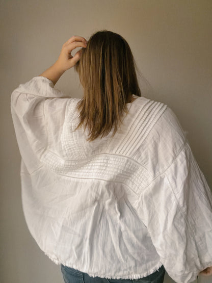 Puff Sleeve Gauze Blouse