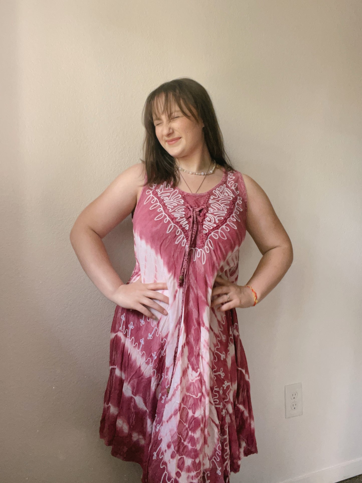 Pink Tie Dye Mini Dress