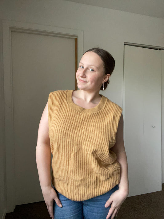 Caramel Knit Sweater Vest