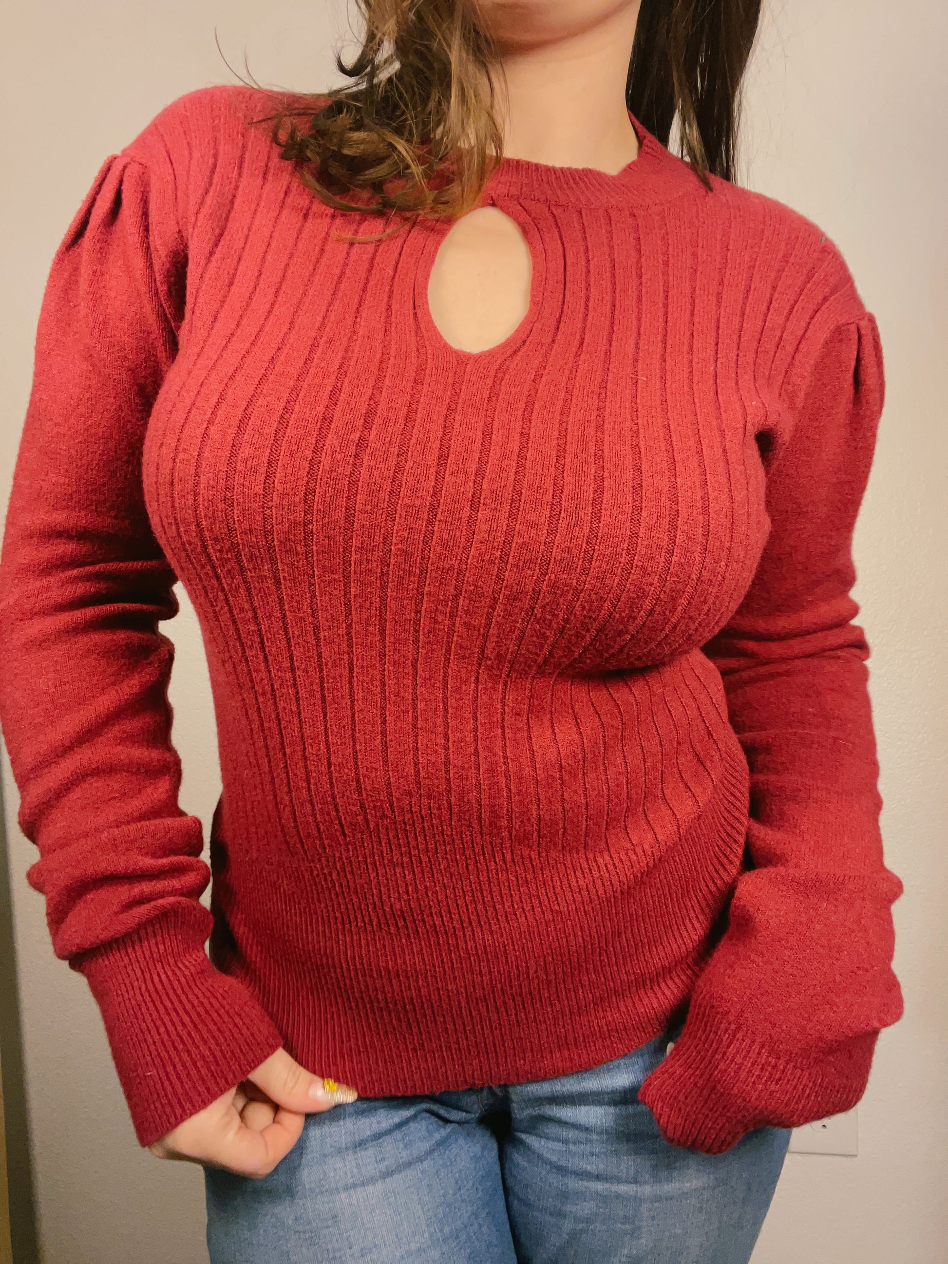 Maroon Keyhole Top | From the Rack | Grace Thrifts