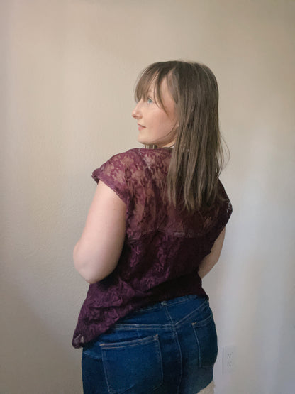 Maroon Lace Blouse