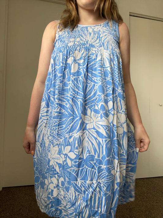 Blue Hawaiian Mini Dress