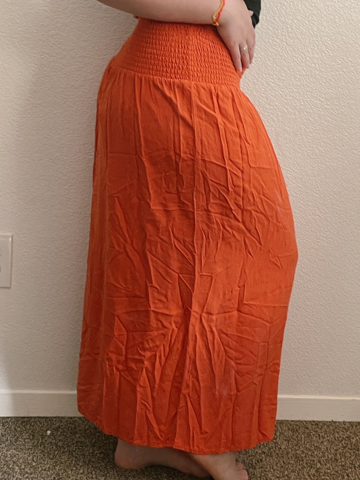 Burnt Orange Maxi Skirt