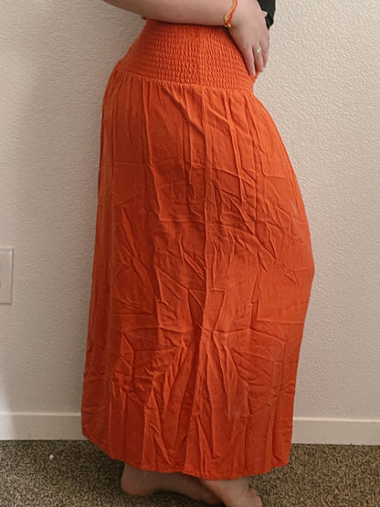 Burnt Orange Maxi Skirt