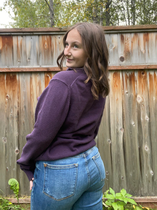 Purple Ribbed Sweater