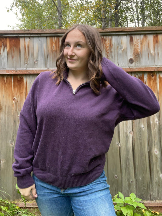 Purple Ribbed Sweater