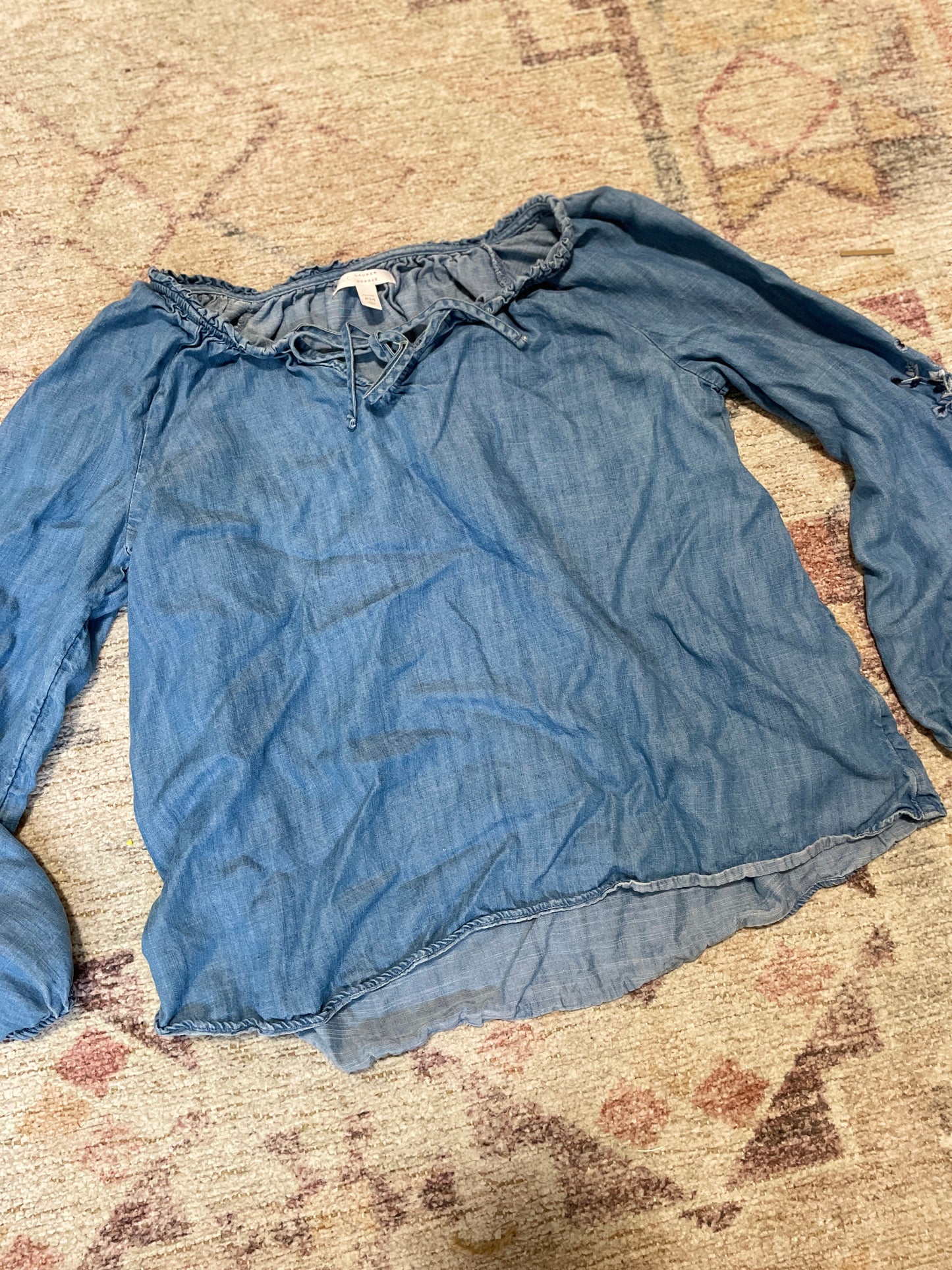 Embroidered Denim Blouse