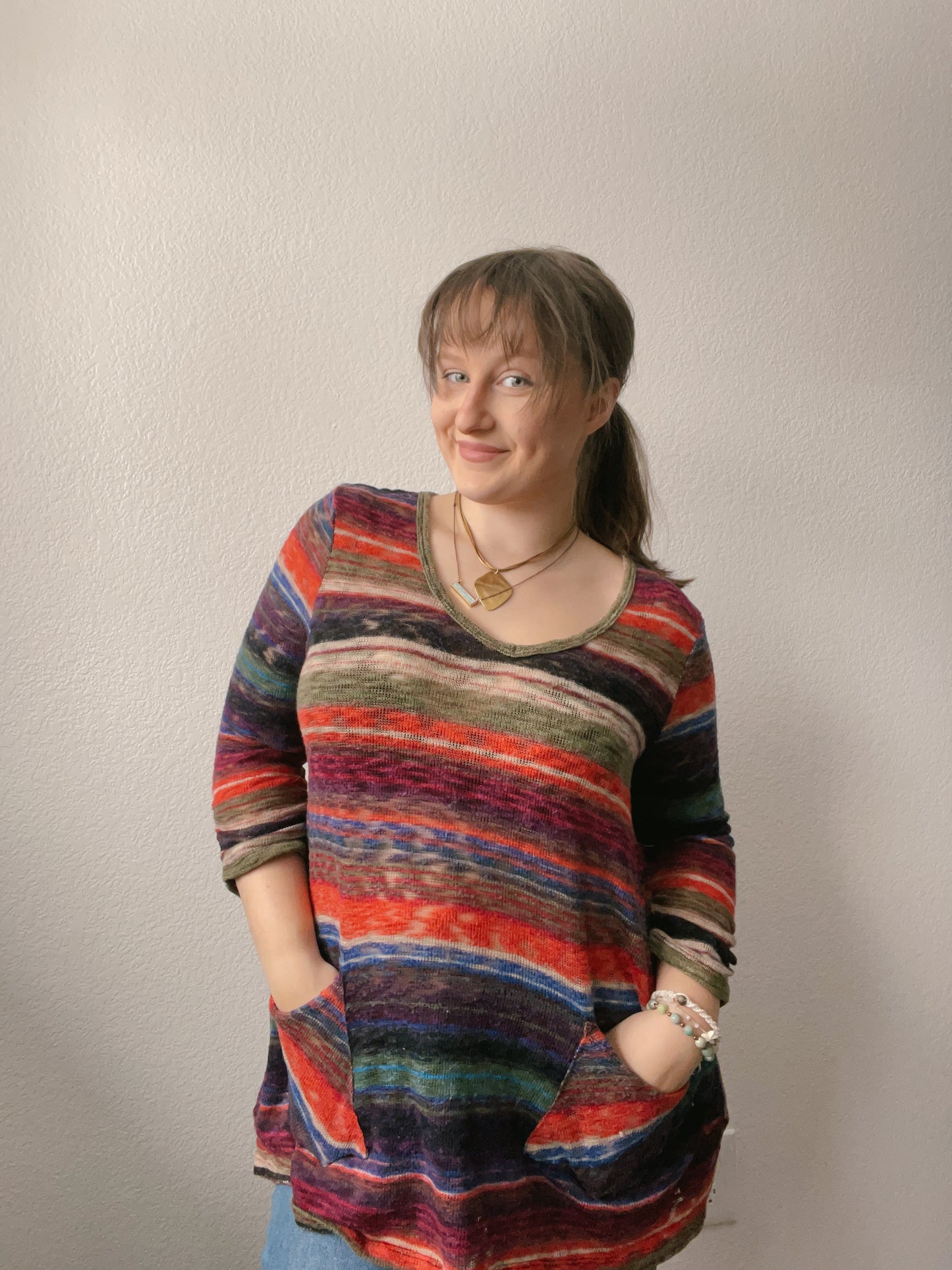 Rainbow Knit Long Sleeve Top