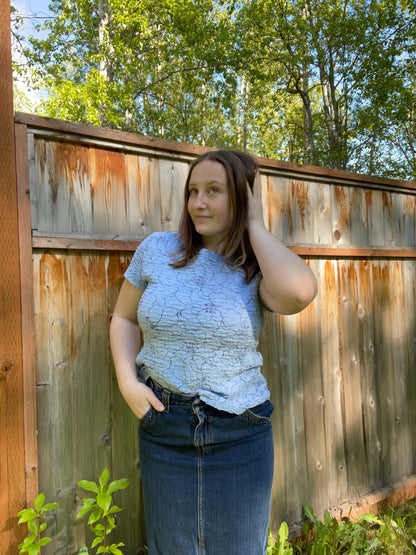 Blueberry Floral Top
