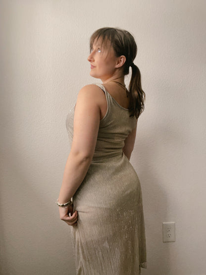Gold Shimmer Sleeveless Dress