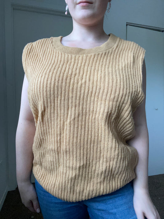 Caramel Knit Sweater Vest