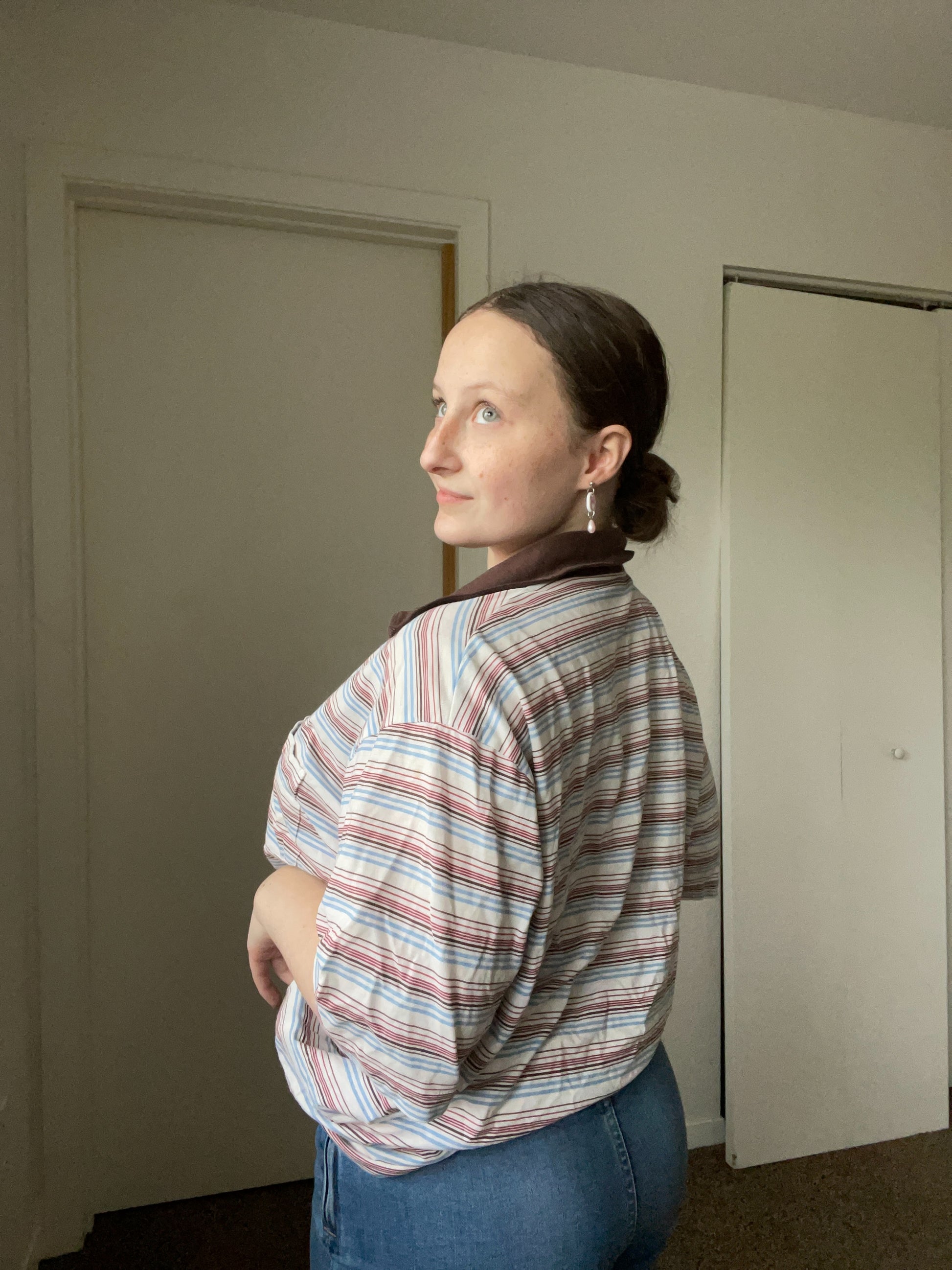 Brown Striped Polo | From the Rack | Grace Thrifts