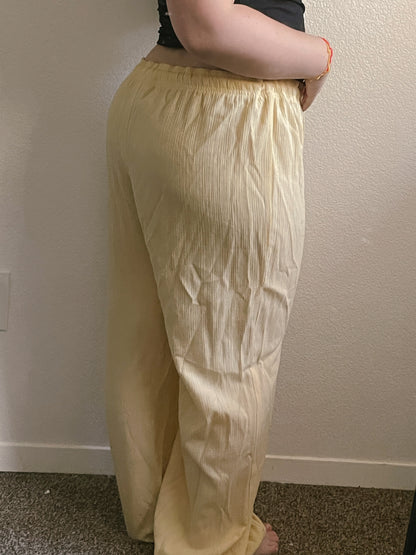 Vintage Yellow Ribbed Pants