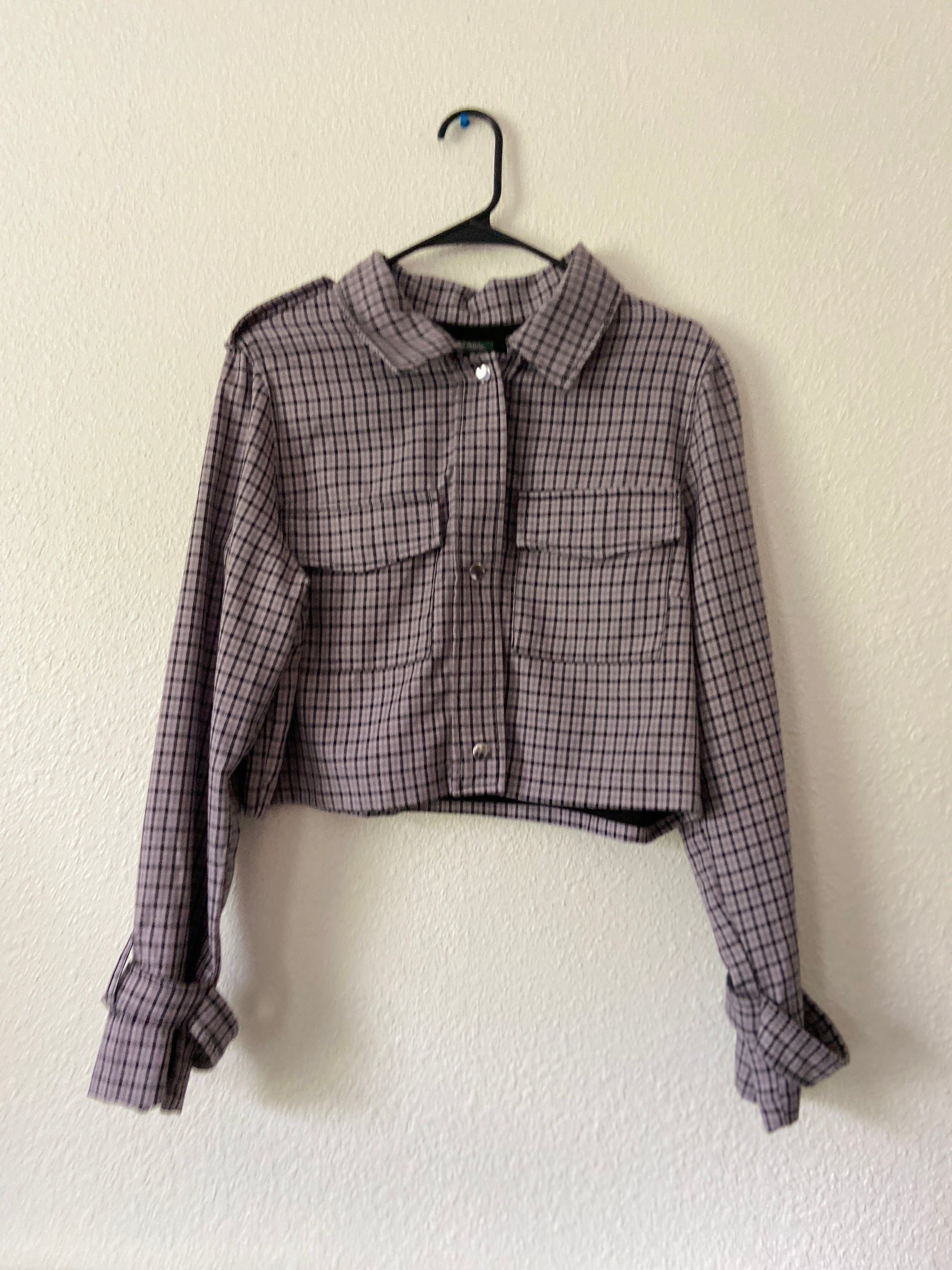 Purple Plaid Cropped Jacket | From the Rack | Curated Secondhand Styles | Grace Thrifts | Wasilla, AK
