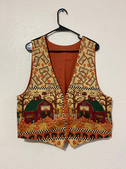Handmade Pumpkin Patch Vest | From the Rack | Curated Secondhand Styles | Grace Thrifts | Wasilla, AK