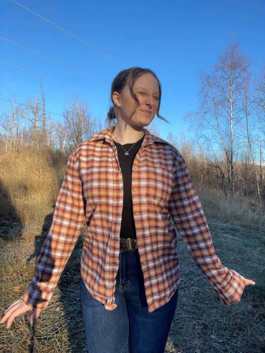 Golden Delicious Button Up Flannel | From the Rack | Curated Secondhand Styles | Grace Thrifts | Wasilla, AK