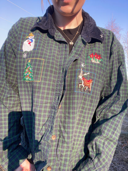 Green Plaid Embroidered Top | From the Rack | Grace Thrifts