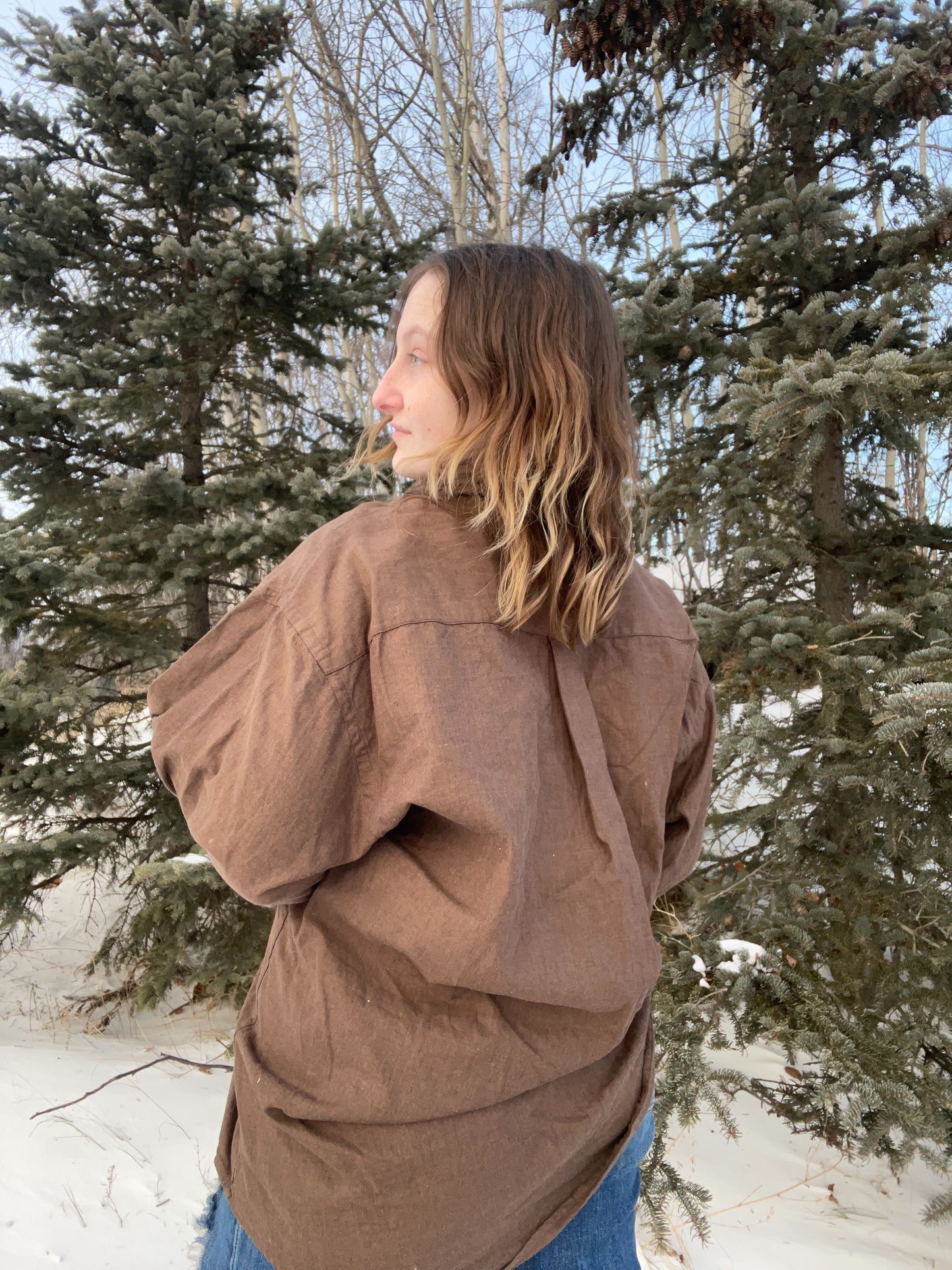 Brown Button Up Dress Shirt | From the Rack | Grace Thrifts