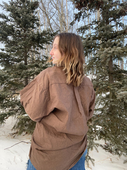 Brown Button Up Dress Shirt | From the Rack | Grace Thrifts