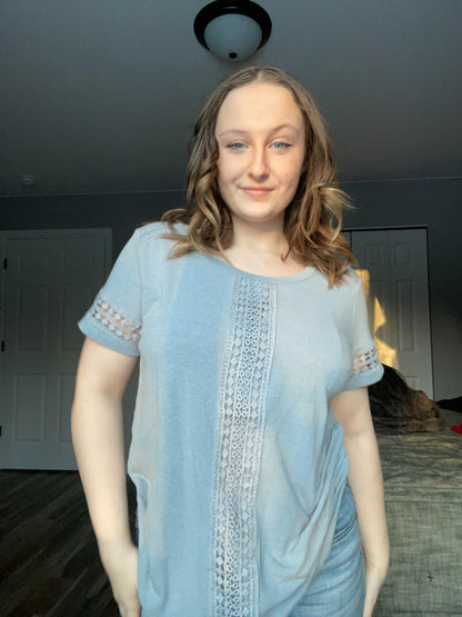 Baby Blue Lace Blouse | From the Rack | Grace Thrifts