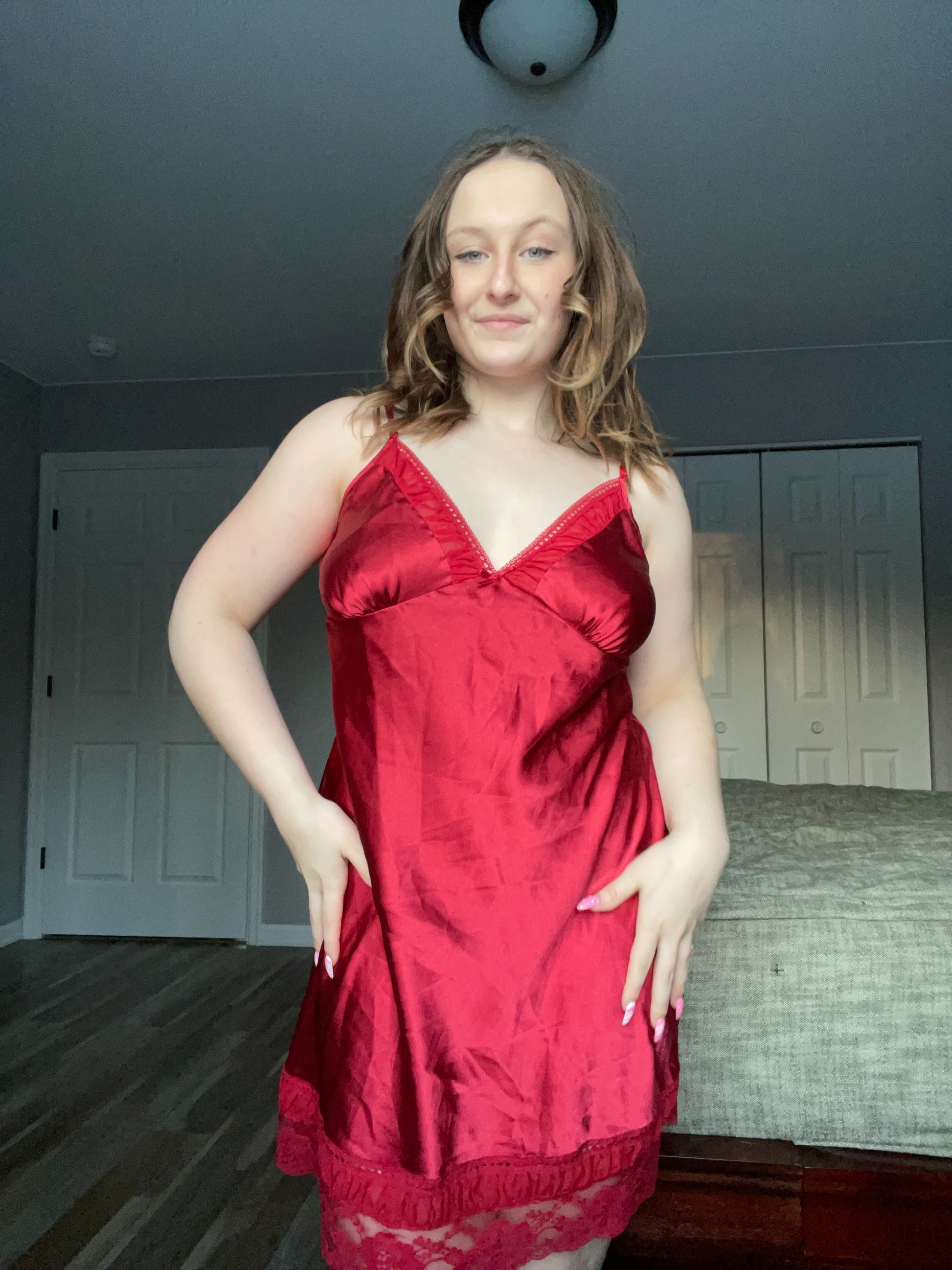 Red Lace Slip Dress | From the Rack | Grace Thrifts
