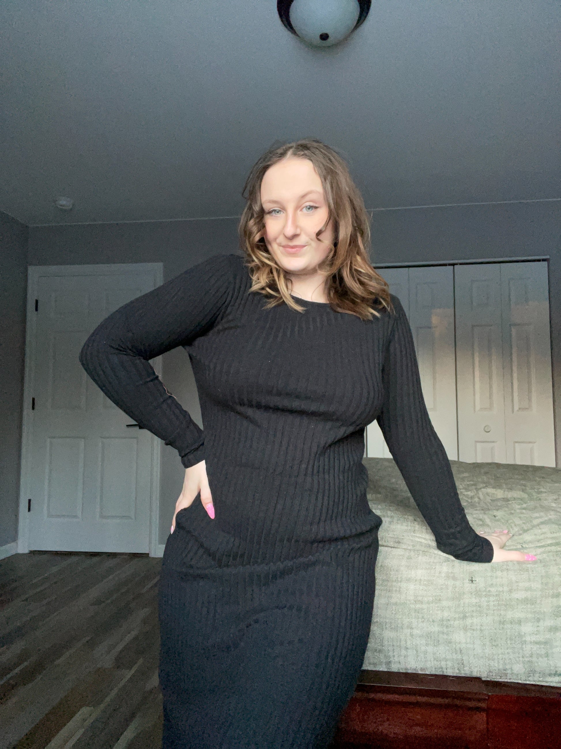 Black Ribbed Maxi Dress | From the Rack | Grace Thrifts