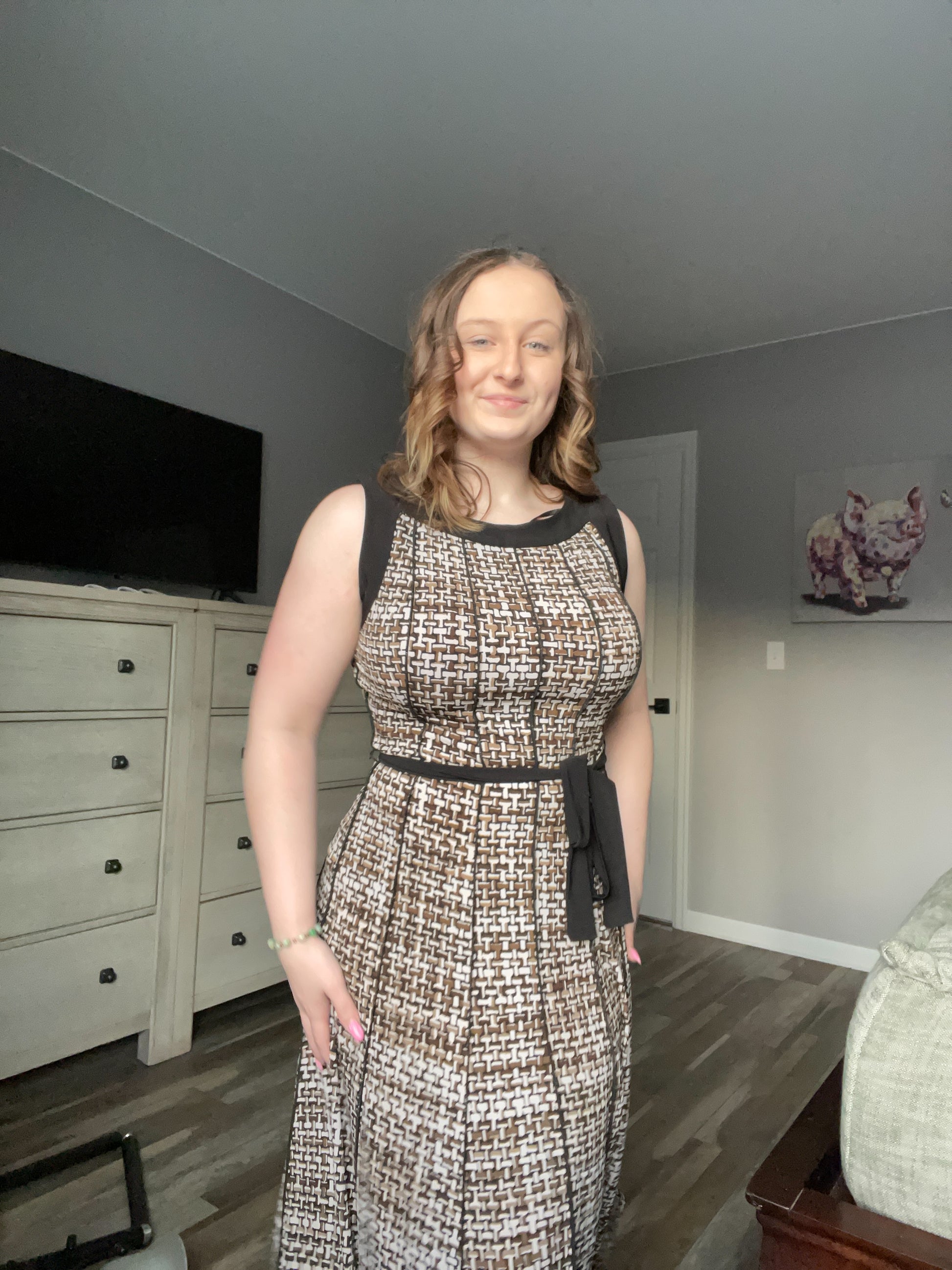 Black Sleeveless Houndstooth Dress | From the Rack | Grace Thrifts