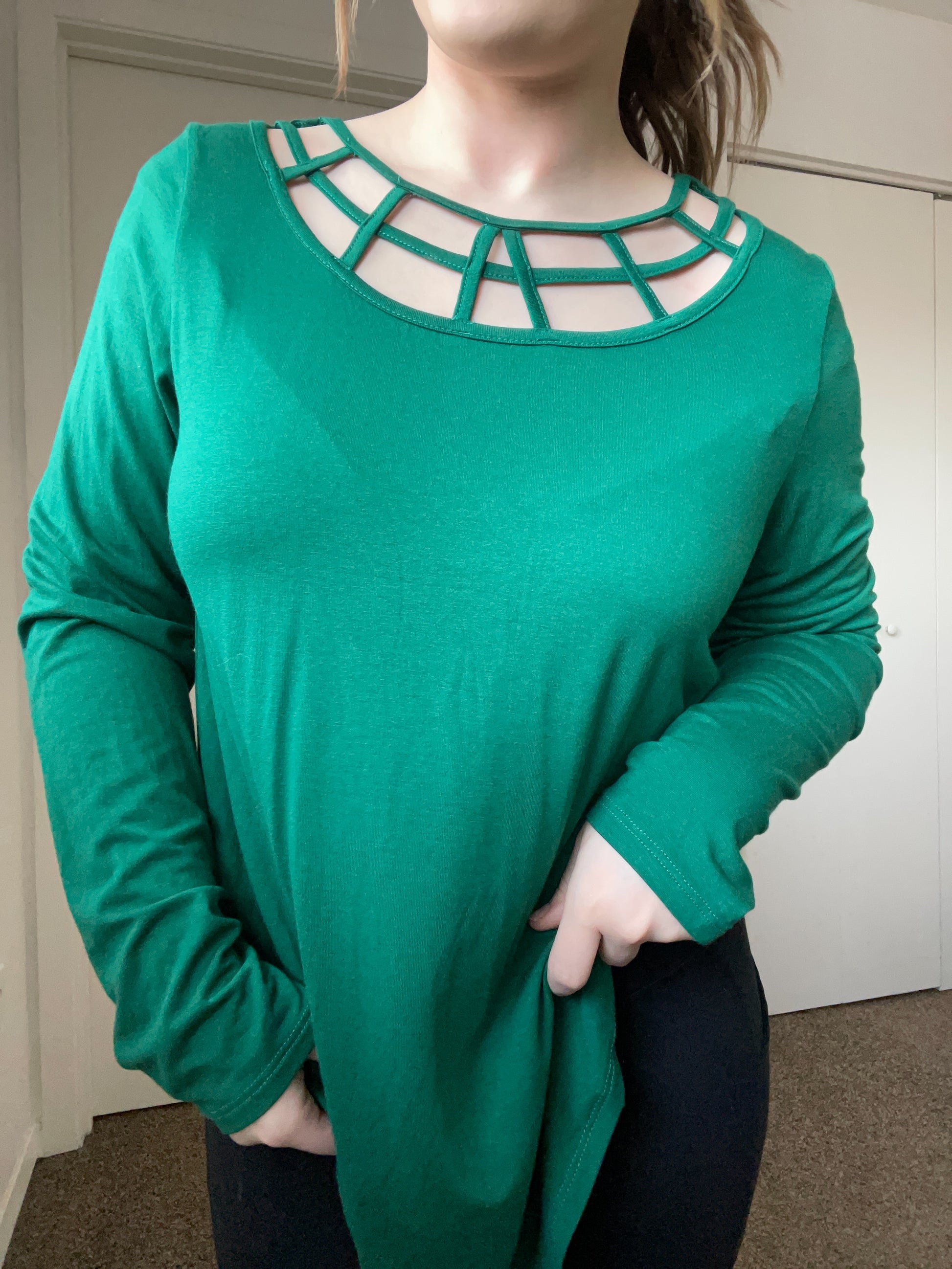 Green Cutout Top | From the Rack | Grace Thrifts