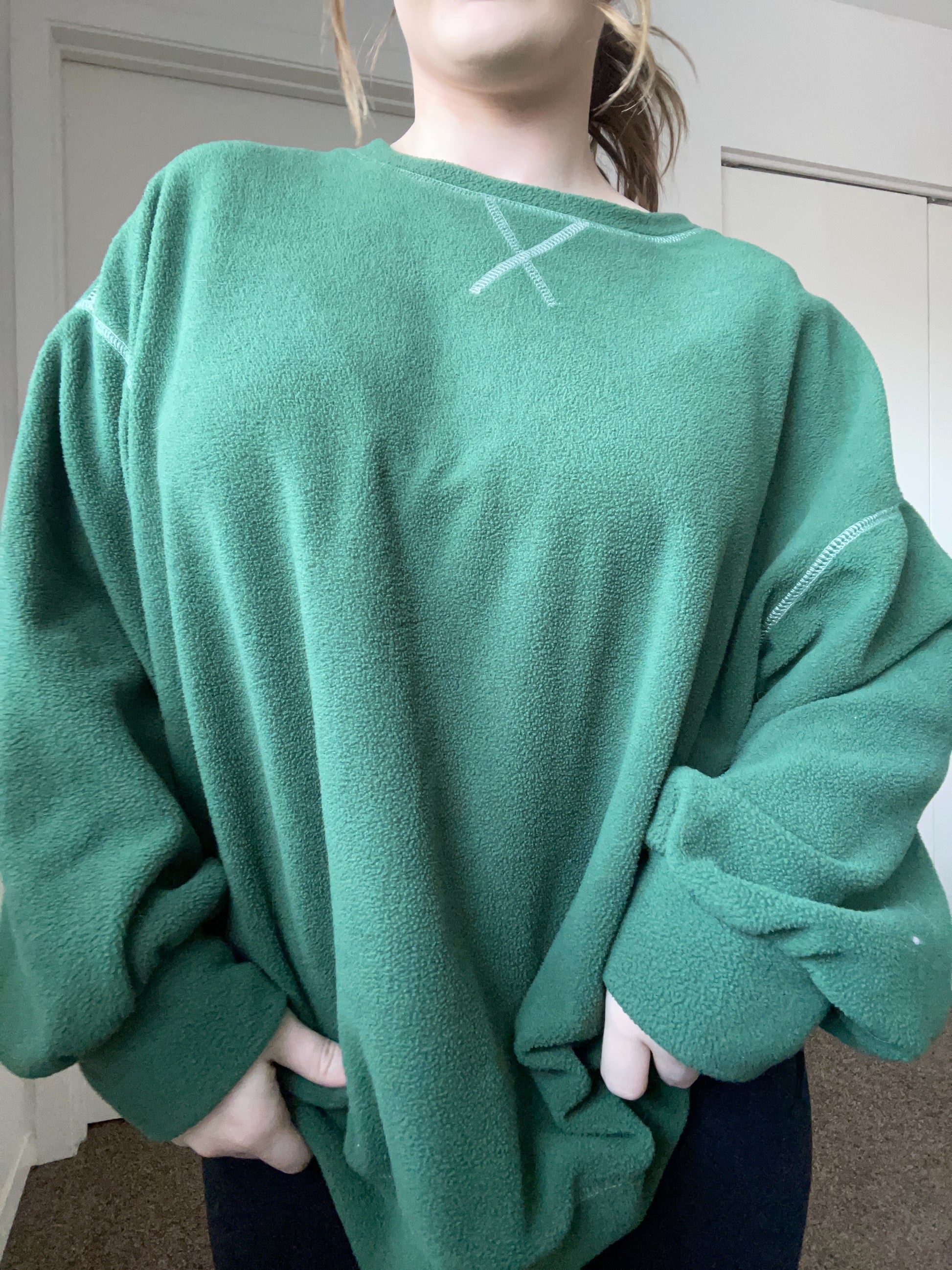 Be Happy It's Okay Fleece Crewneck | From the Rack | Grace Thrifts