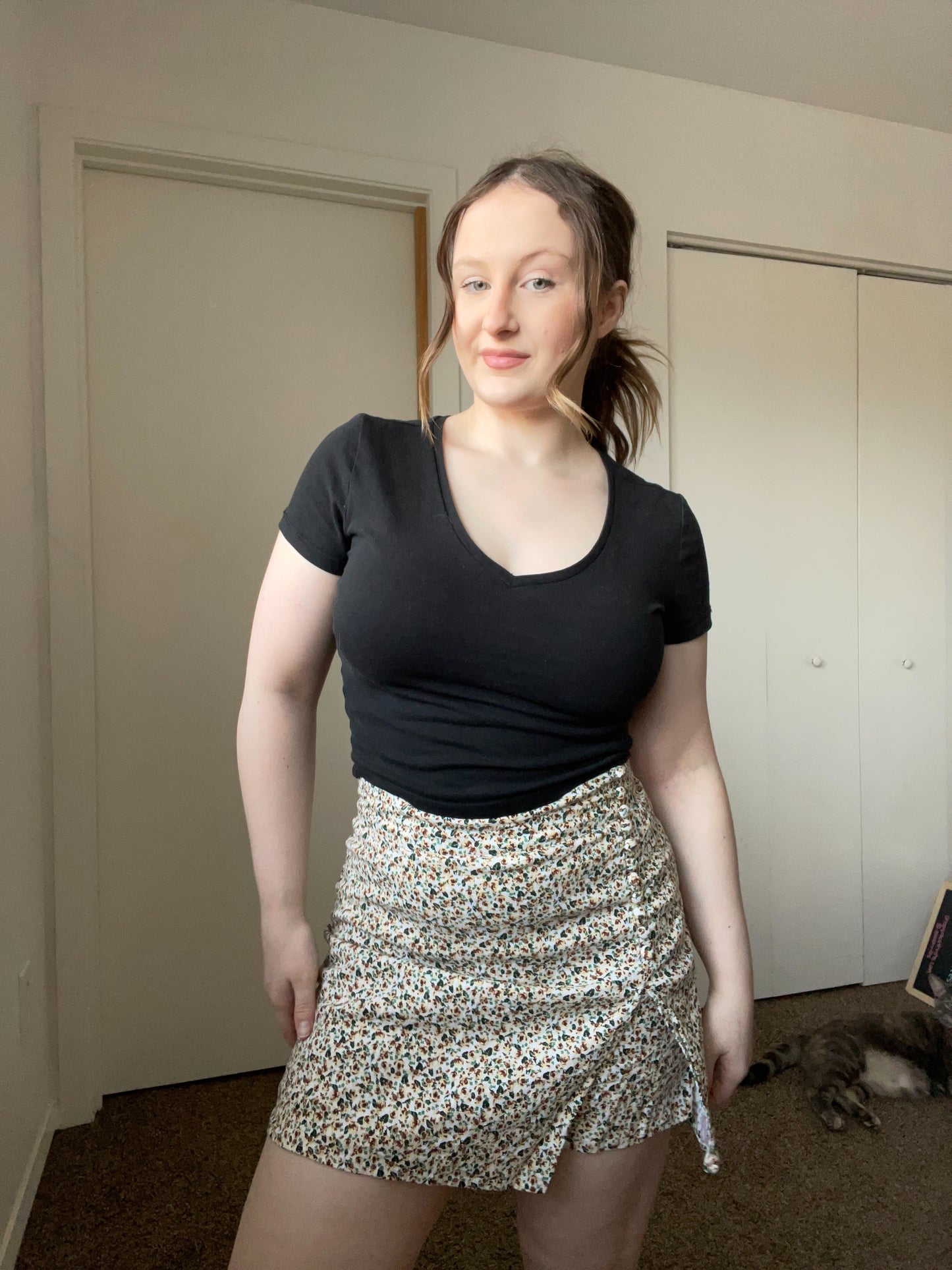 Zara Floral Mini Skort  | From the Rack | Grace Thrifts