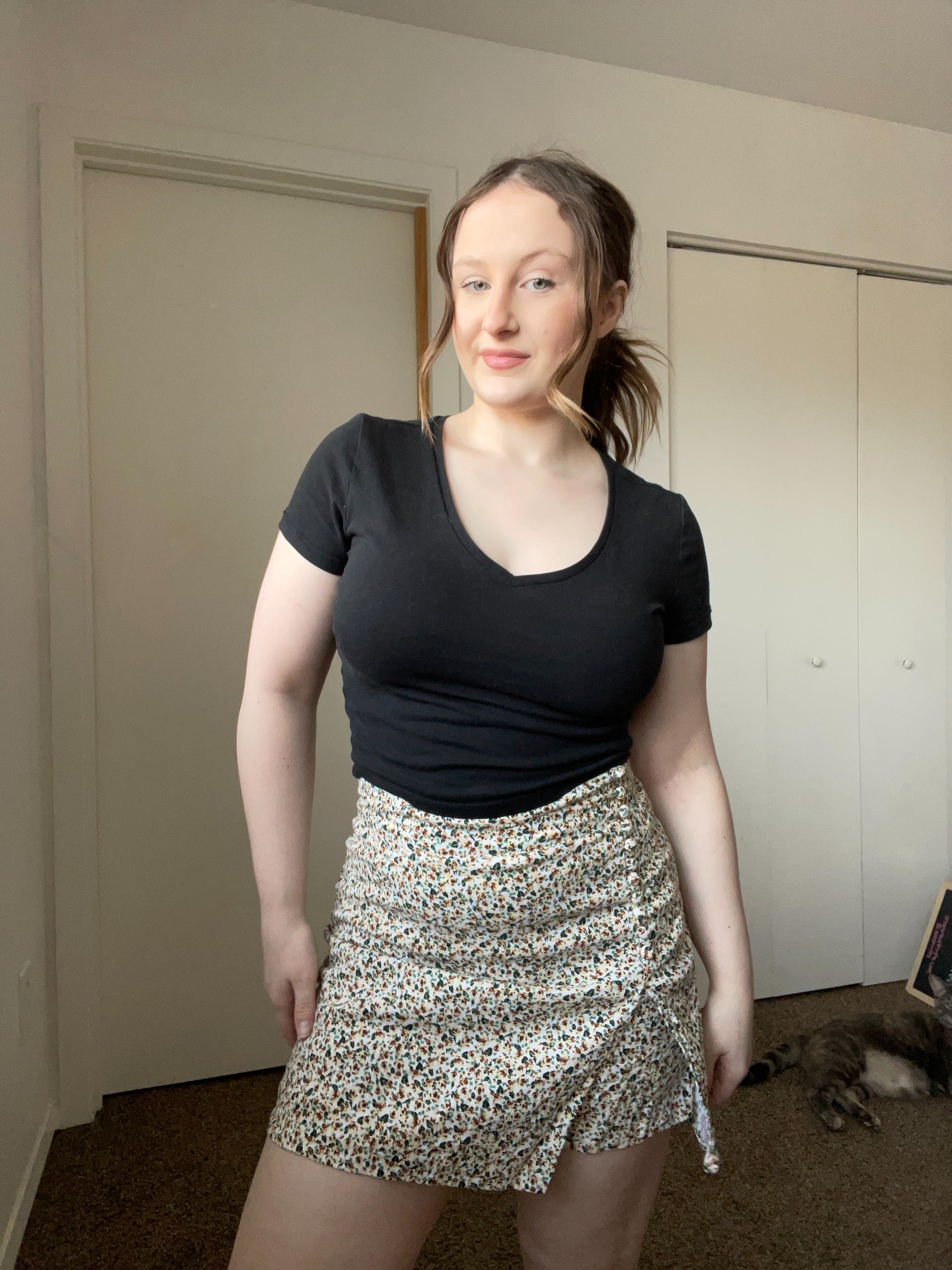 Zara Floral Mini Skort  | From the Rack | Grace Thrifts