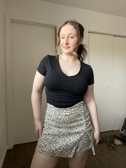Zara Floral Mini Skort  | From the Rack | Grace Thrifts