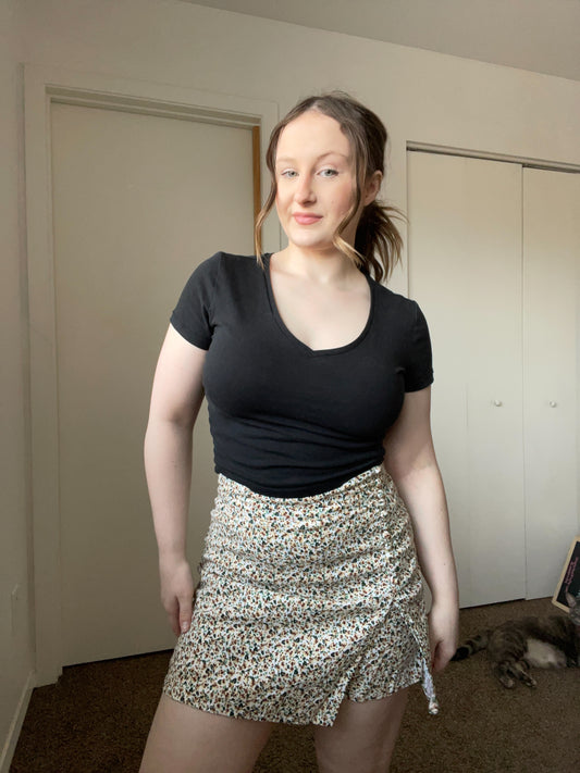 Zara Floral Mini Skort  | From the Rack | Grace Thrifts