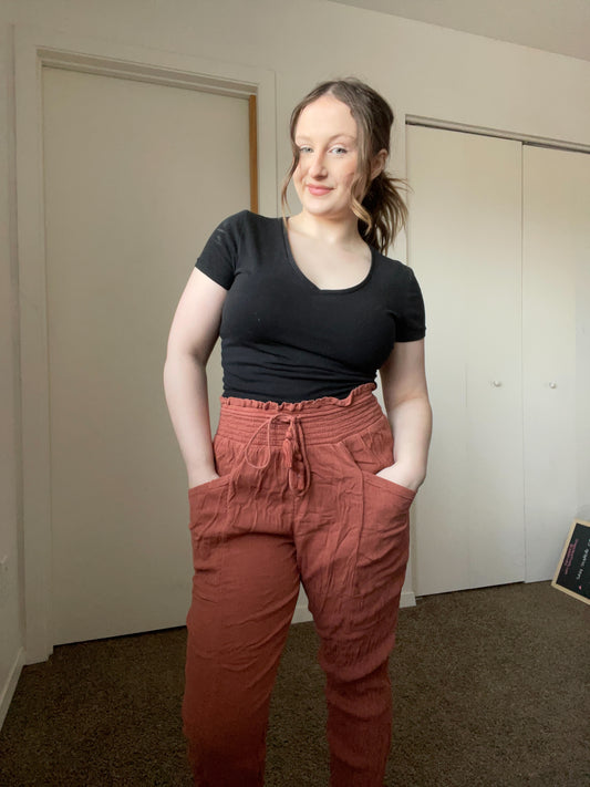 Burnt Orange Aerie Joggers | From the Rack | Grace Thrifts