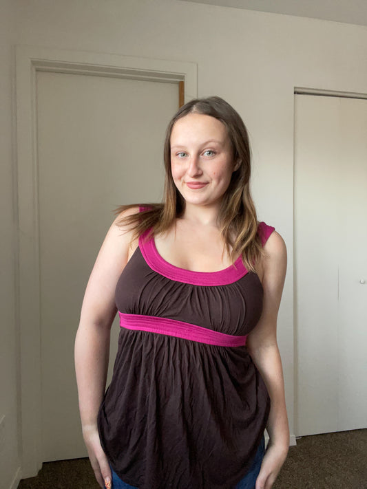 Brown & Pink Tank Top | From the Rack | Grace Thrifts