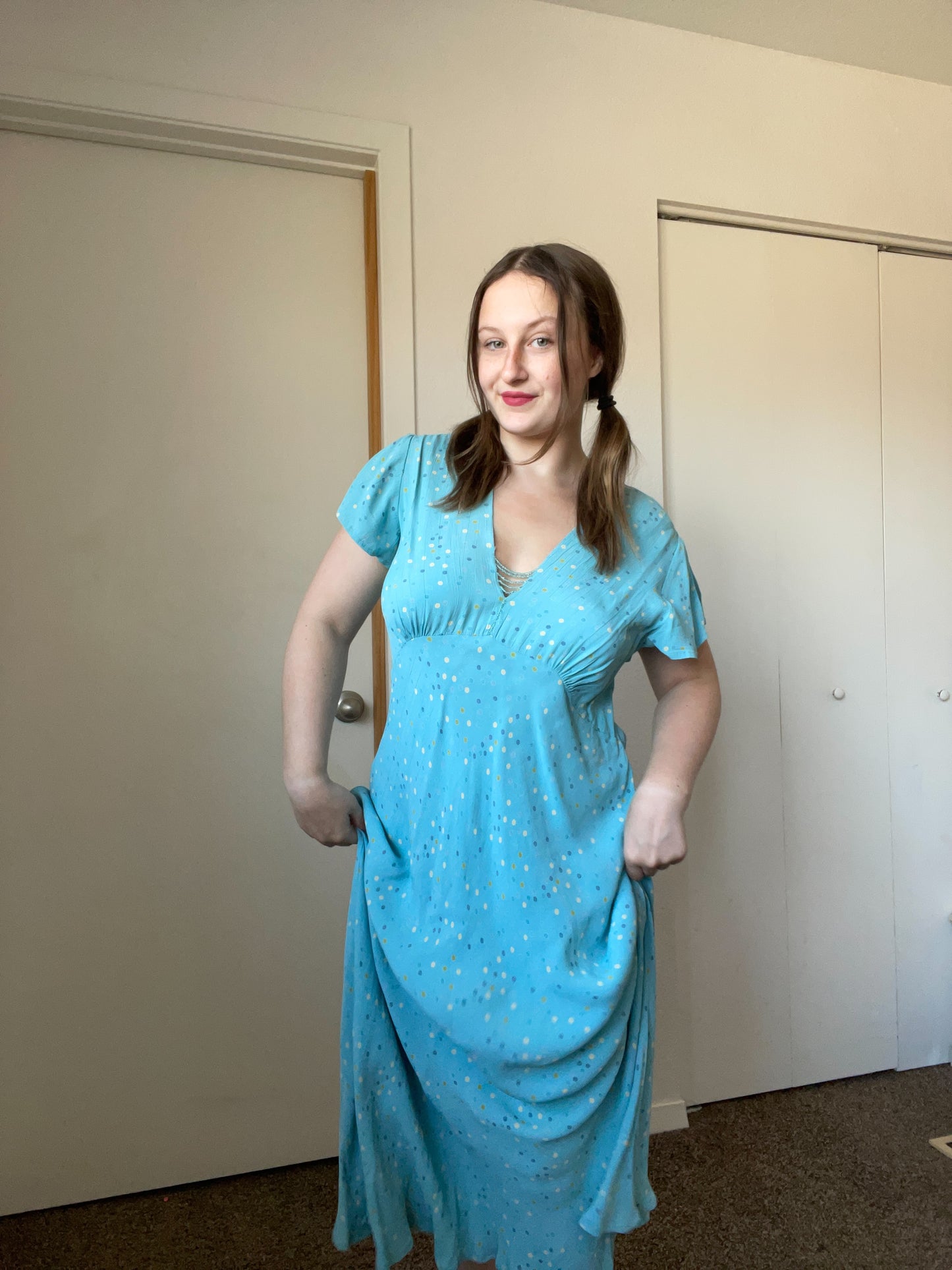 Vintage Polka Dot Maxi Dress| From the Rack | Grace Thrifts