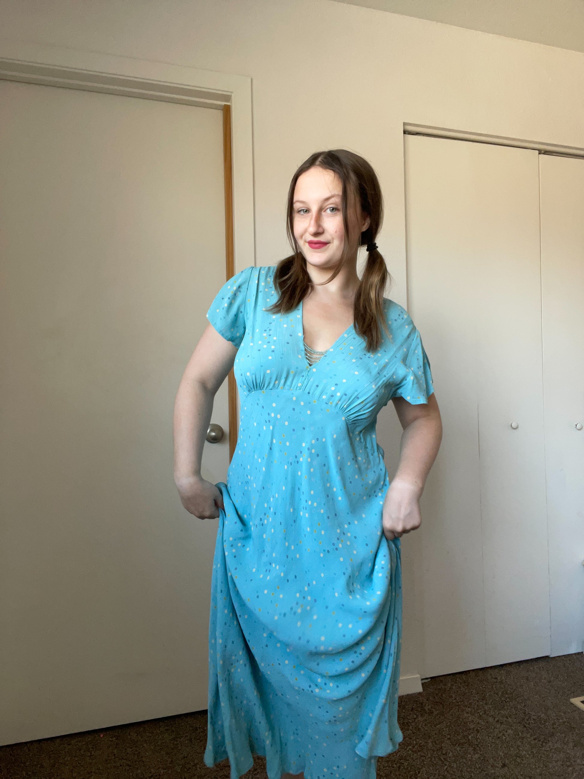 Vintage Polka Dot Maxi Dress| From the Rack | Grace Thrifts