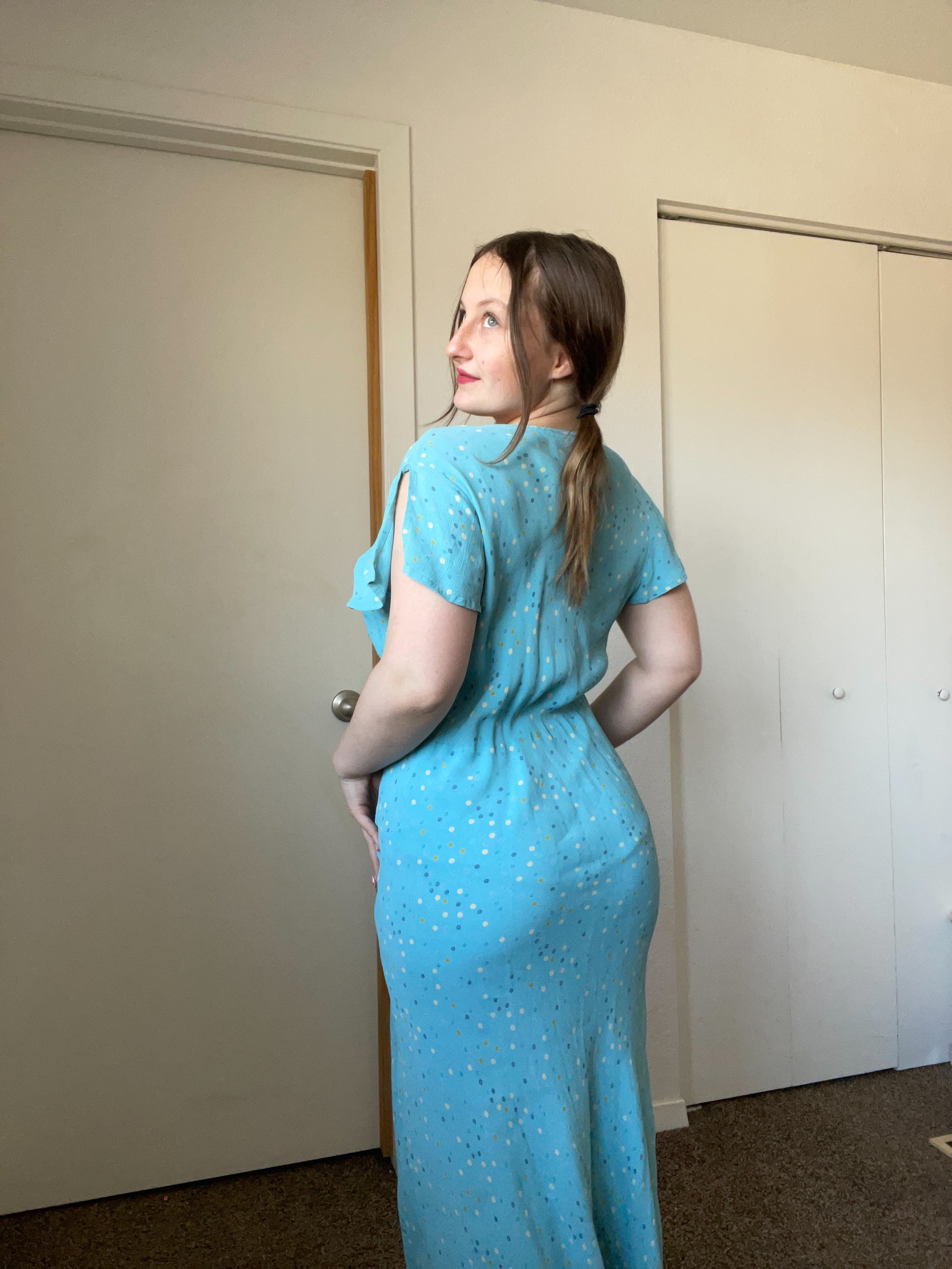 Vintage Polka Dot Maxi Dress| From the Rack | Grace Thrifts