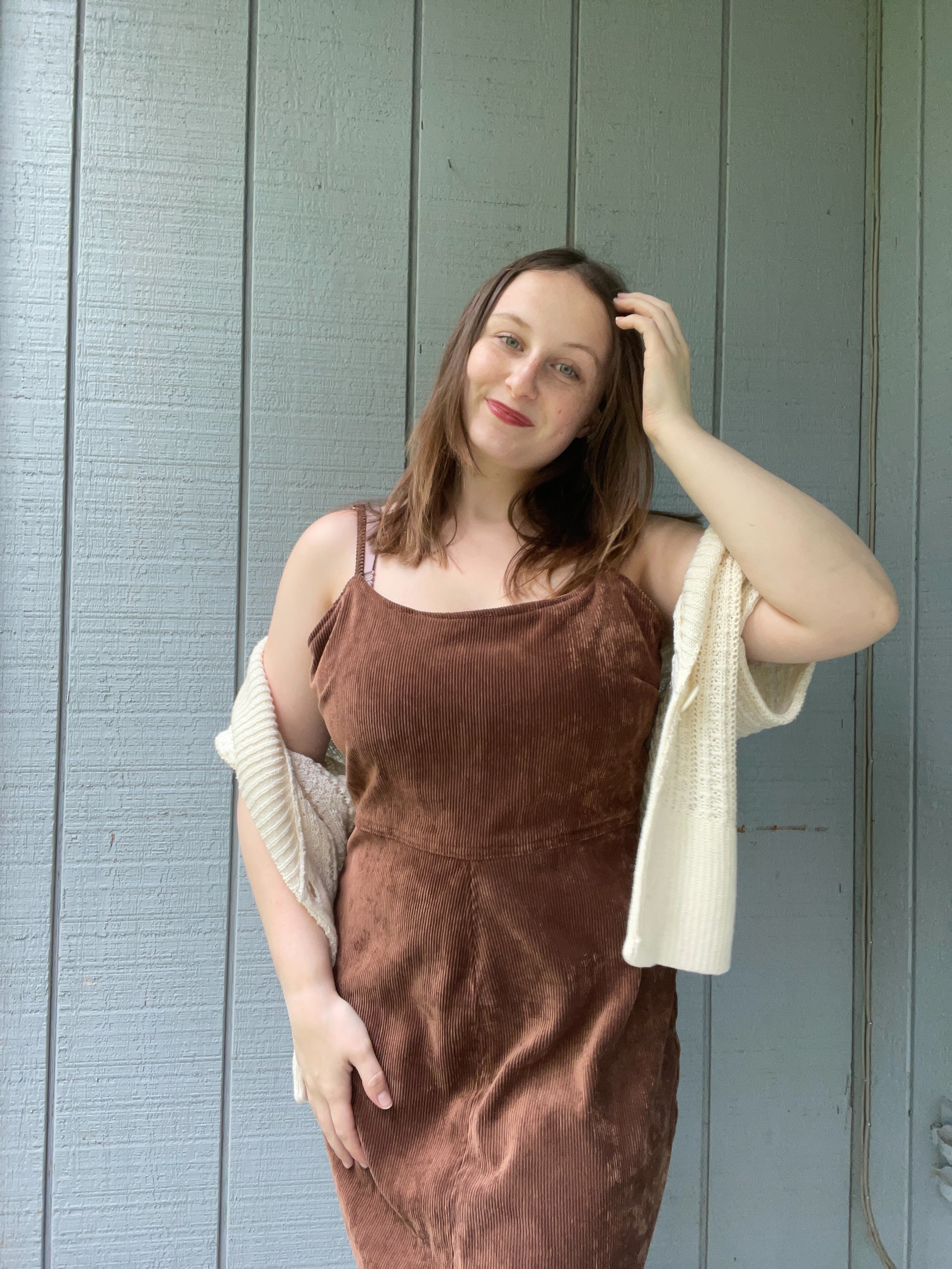 Brown Corduroy Mini Dress | From the Rack | Grace Thrifts