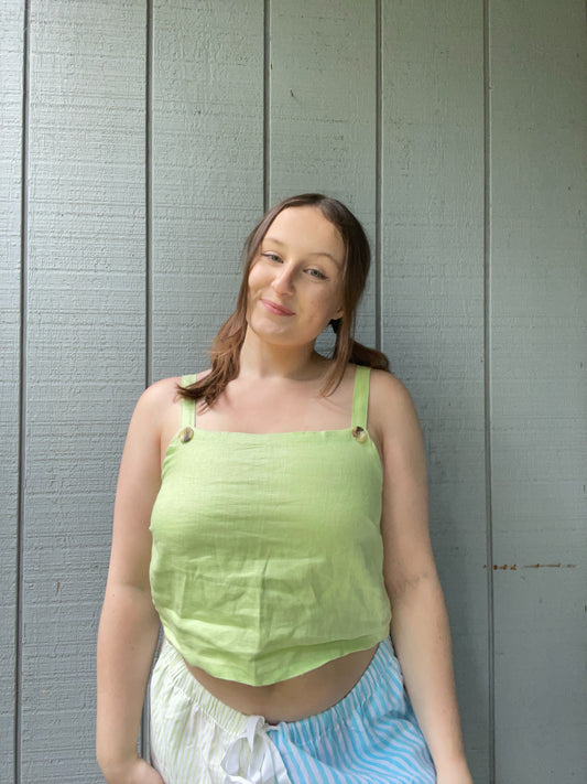 Lime Linen Tank | From the Rack | Grace Thrifts