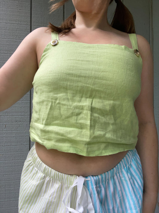 Lime Linen Tank | From the Rack | Grace Thrifts