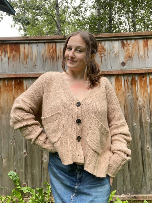 Light Brown Cardigan | From the Rack | Grace Thrifts