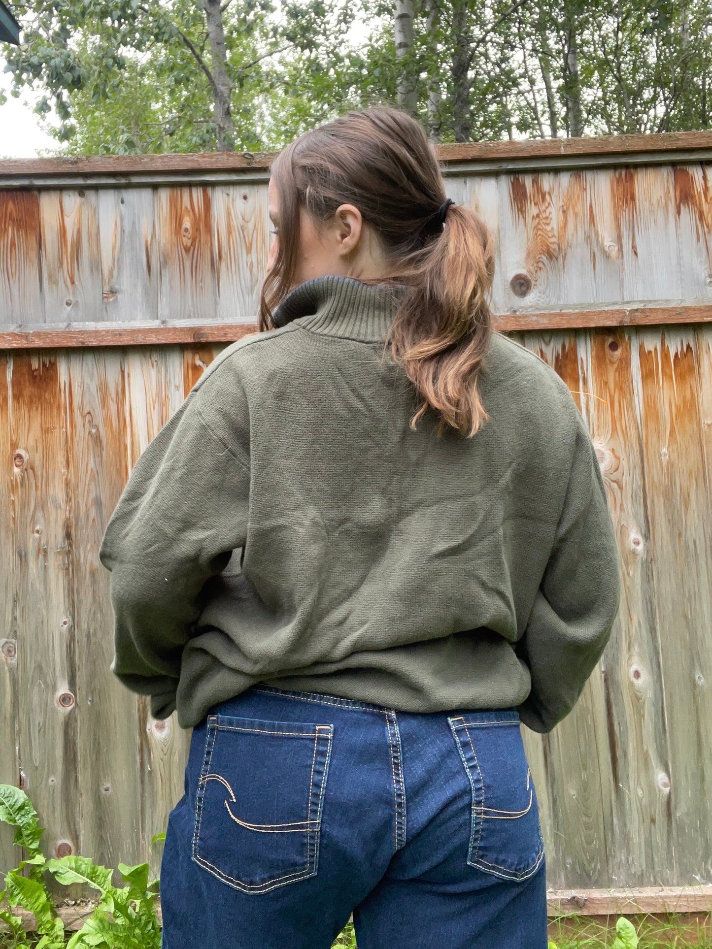 Green Zip Up Sweater | From the Rack | Grace Thrifts