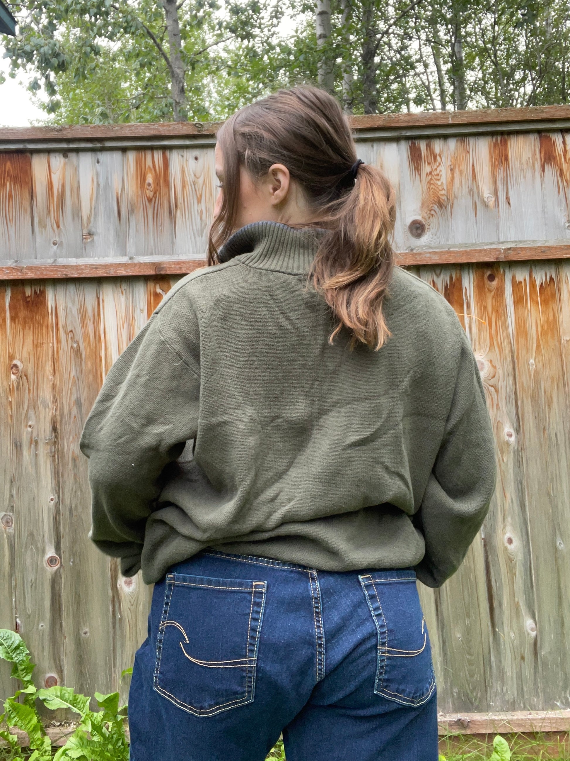 Green Zip Up Sweater | From the Rack | Grace Thrifts
