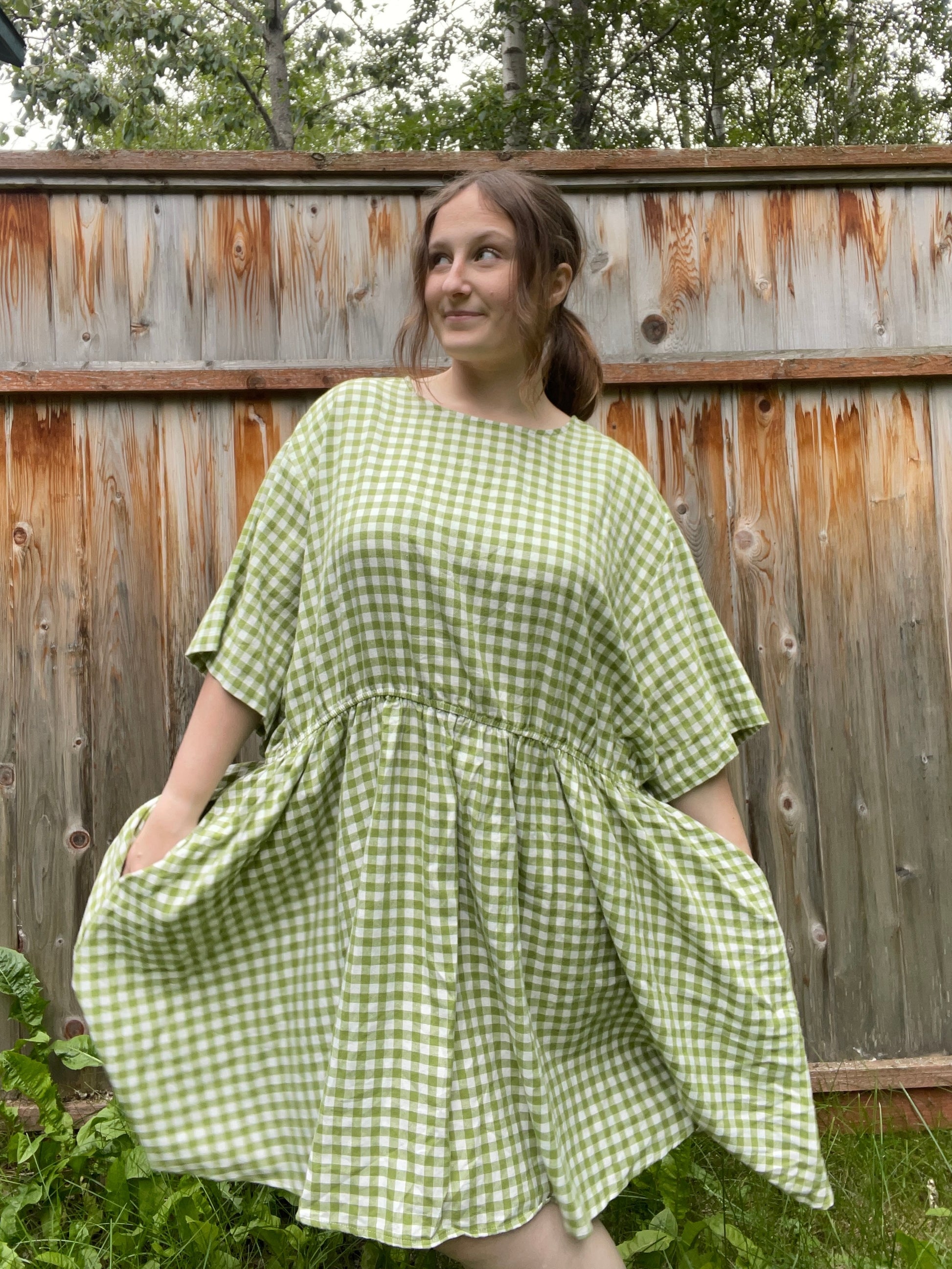 Green Gingham Mini Dress | From the Rack | Grace Thrifts