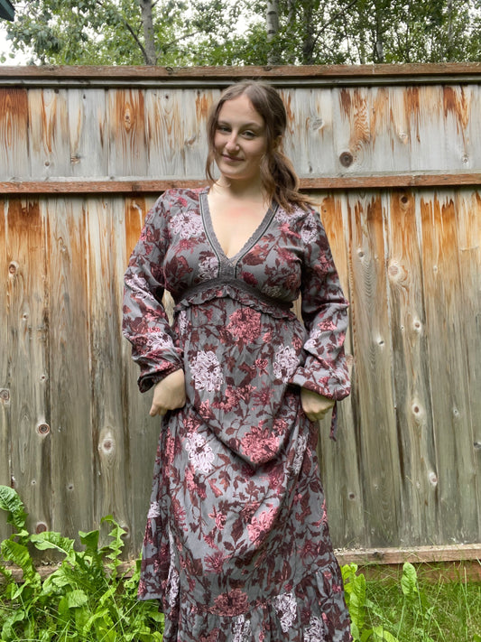 Grey Lace Maxi Dress | From the Rack | Grace Thrifts